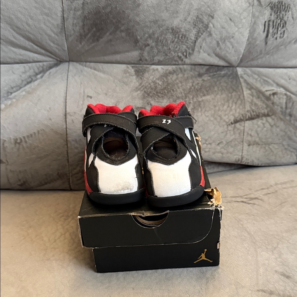Jordan Kids' Black, Red, and White Sneakers